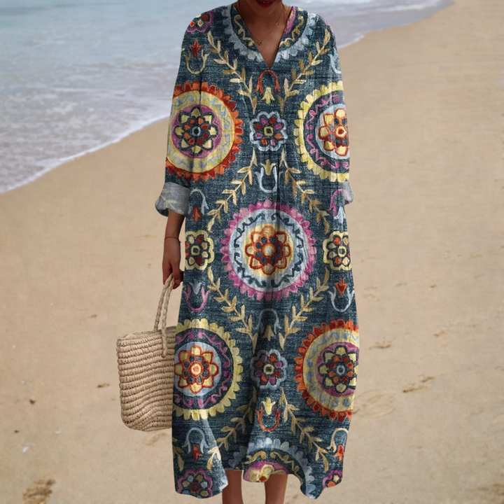 Vestido de Verano Estampado Favorecedor - Zelira