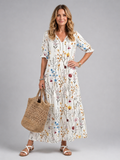 Manuela | Vestido midi con estampado botánico
