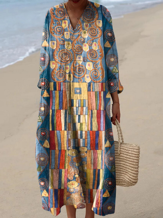 Calina | Vestido de verano ligero de manga larga