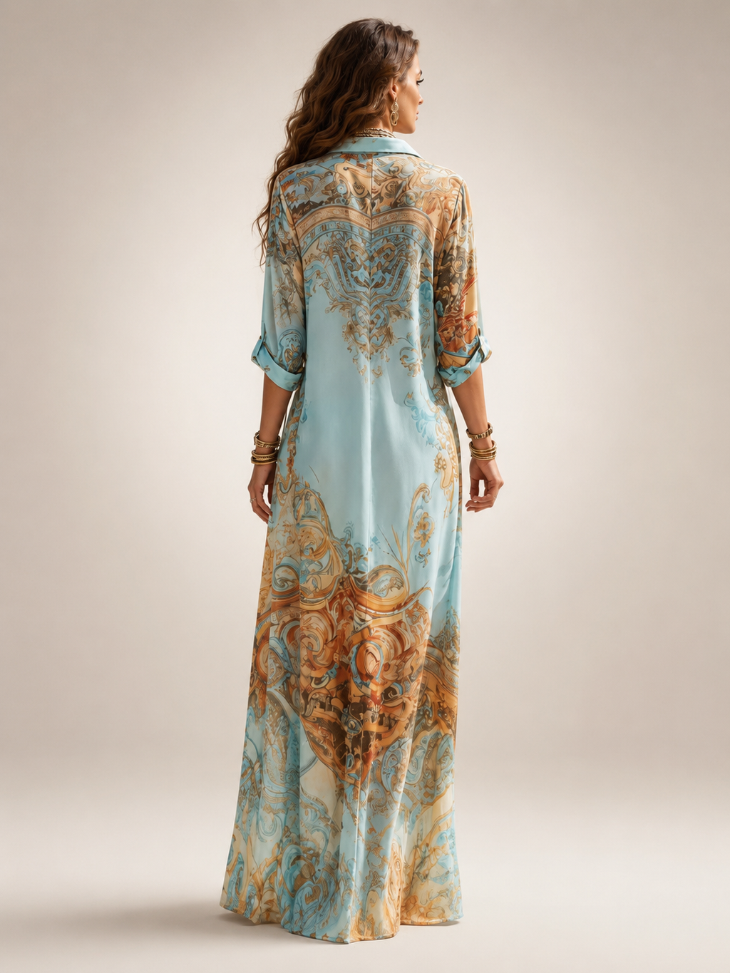 Liane | Vestido largo floral con botonadura