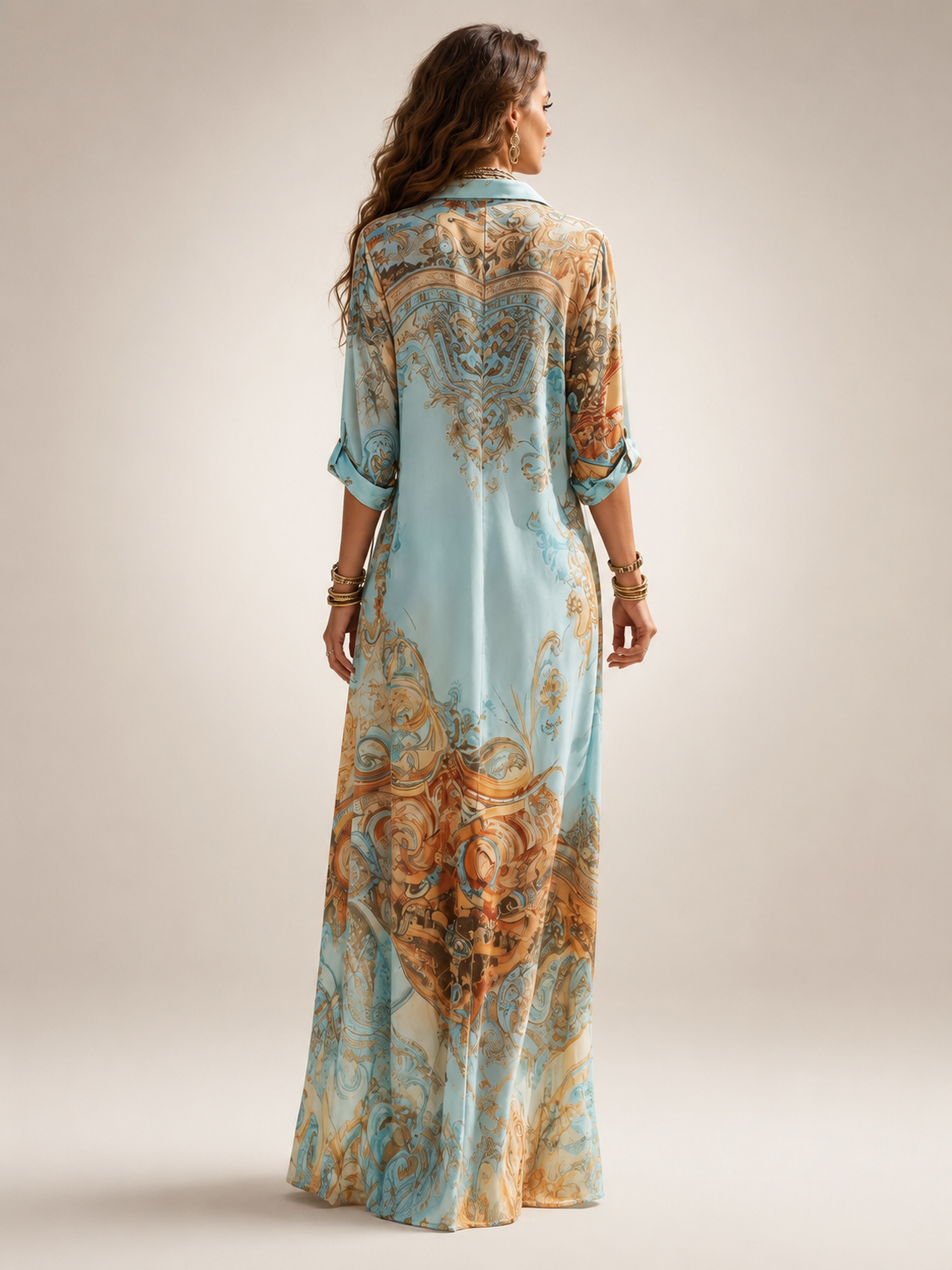 Liane | Vestido largo floral con botonadura