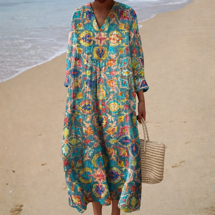 Vestido de Verano Estampado Favorecedor - Zelira