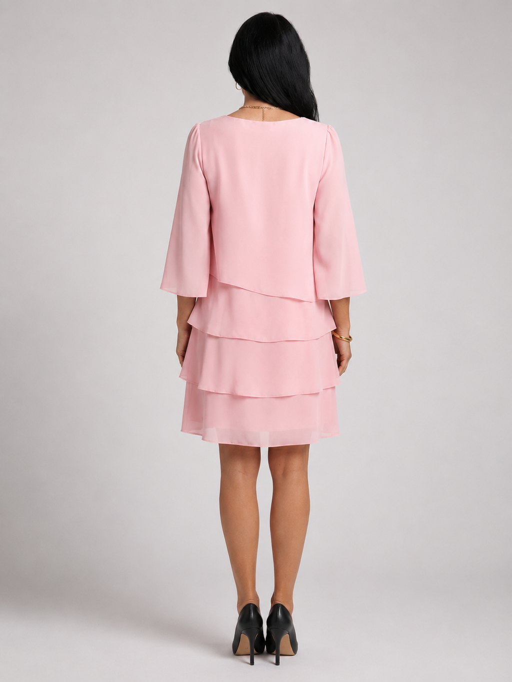Elara | Vestido a la rodilla con mangas de volantes