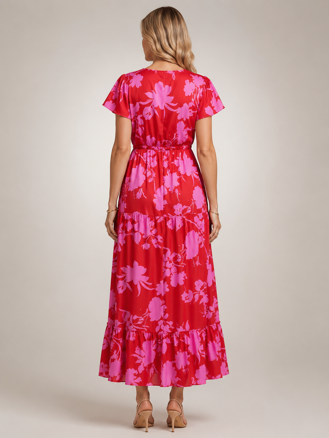 Dorothea | Vestido midi sin mangas con escote en V y volante