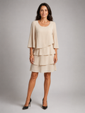 Elara | Vestido a la rodilla con mangas de volantes