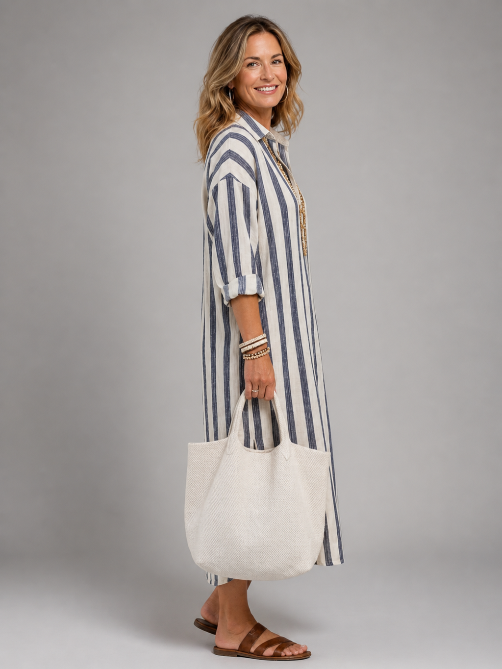 Alina | Vestido midi de rayas