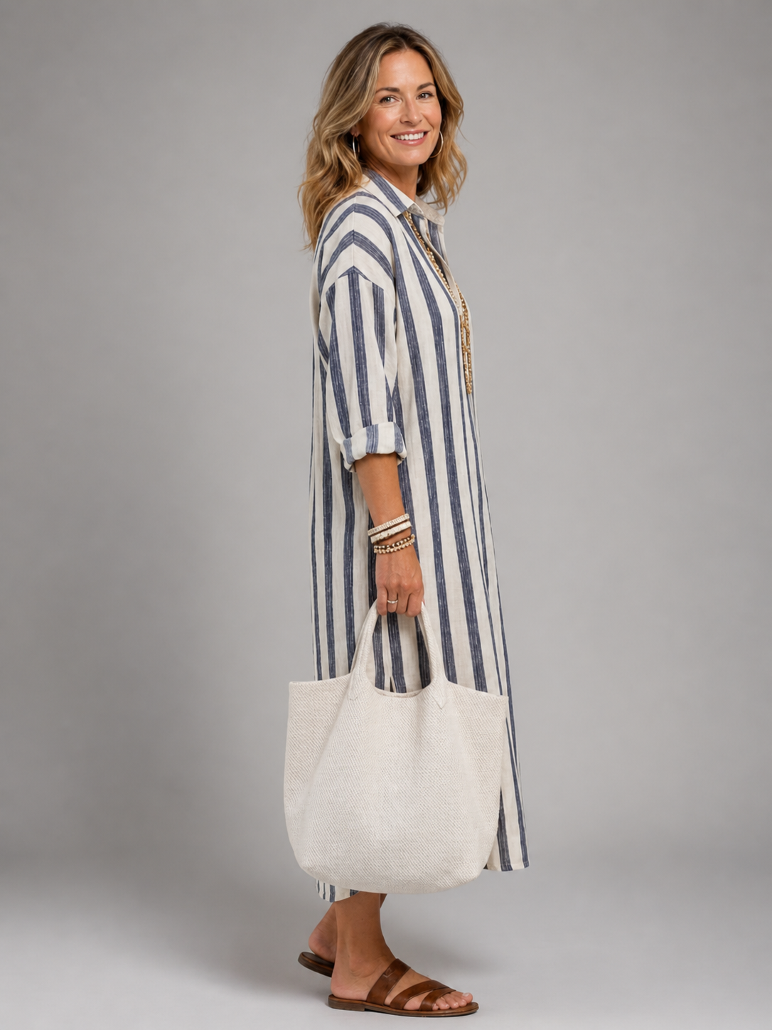 Alina | Vestido midi de rayas
