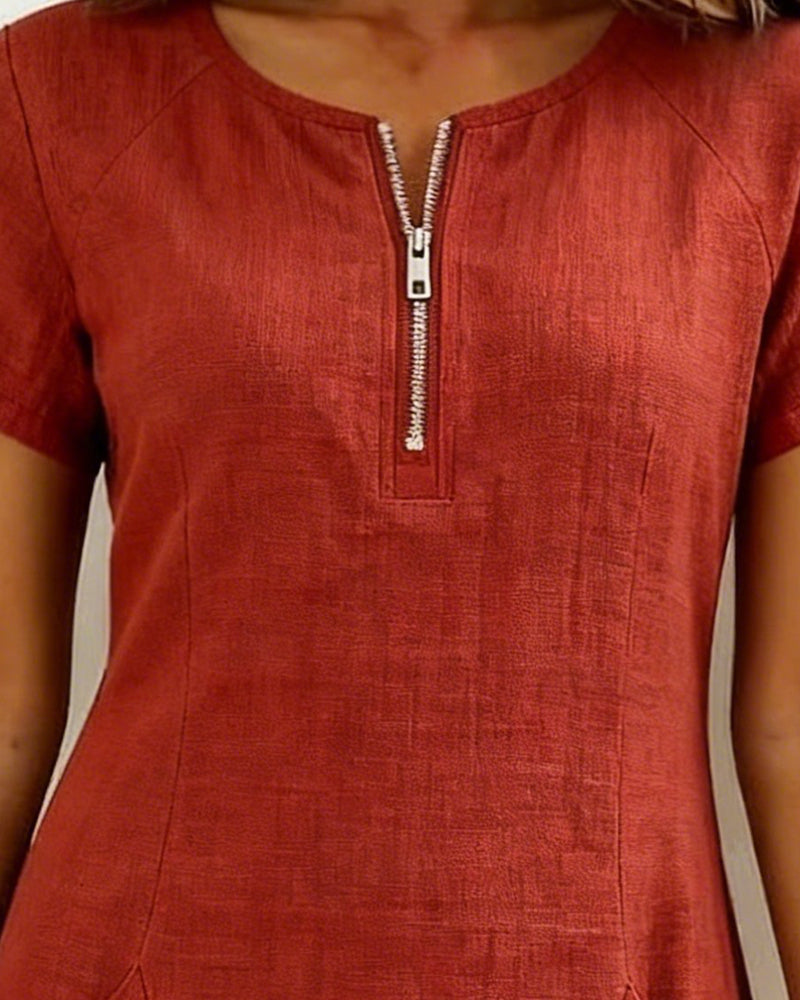 Elsera® | Vestido de algodón con cremallera