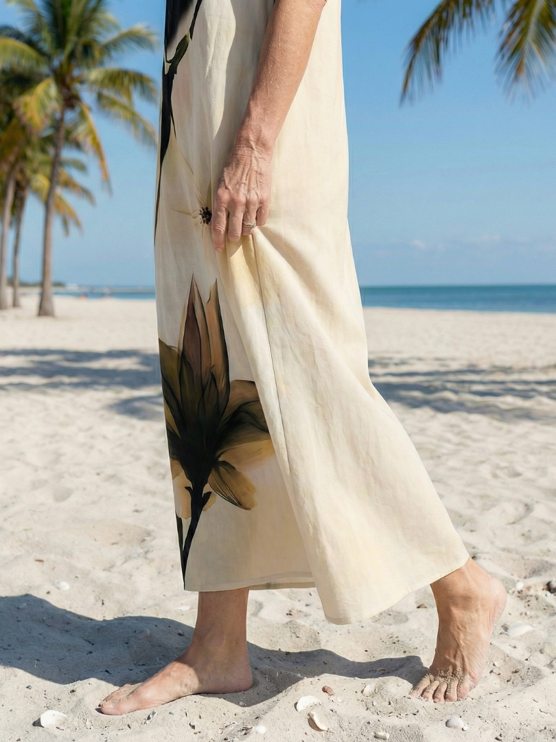 Irmgard | Vestido maxi de otoño suave