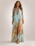 Liane | Vestido largo floral con botonadura