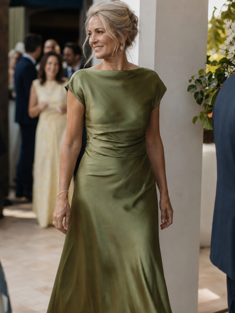 Cosima | Vestido midi entallado con escote barco