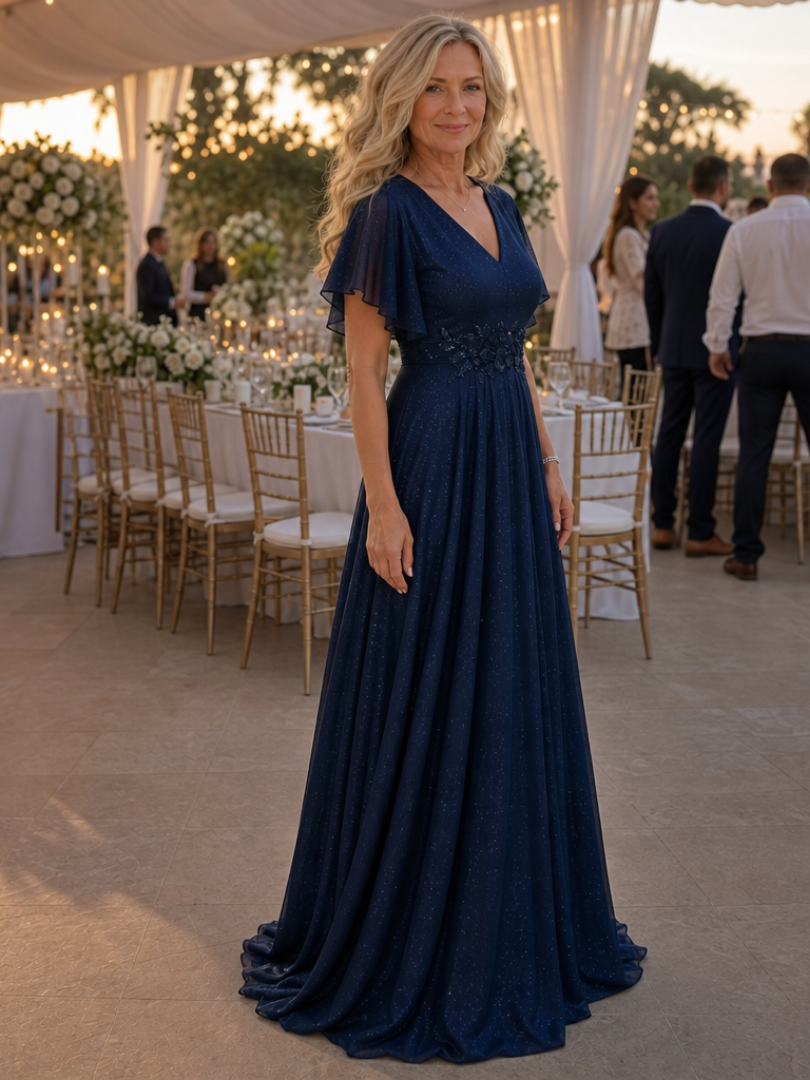 Xenia | Vestido maxi fluido con escote en V