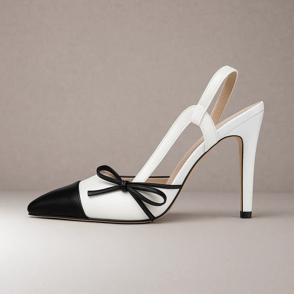 Bettina | Zapatos de tacón slingback puntiagudos con lazo