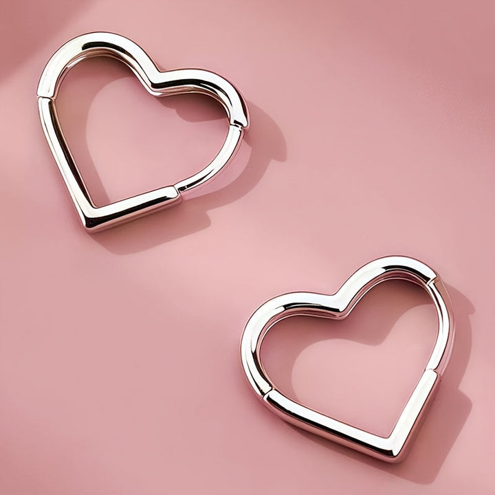 Pendientes en forma de corazón de acero inoxidable dorado - Zelira