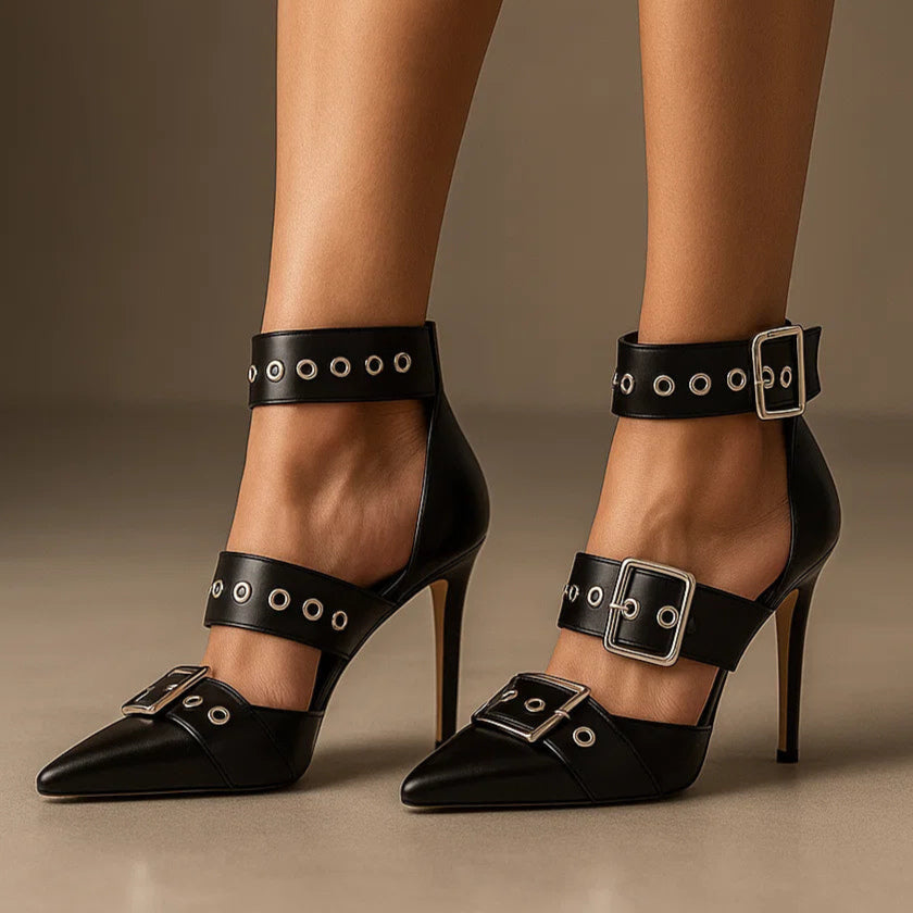 Konstanze | Stilettos de punta fina con tira de hebilla
