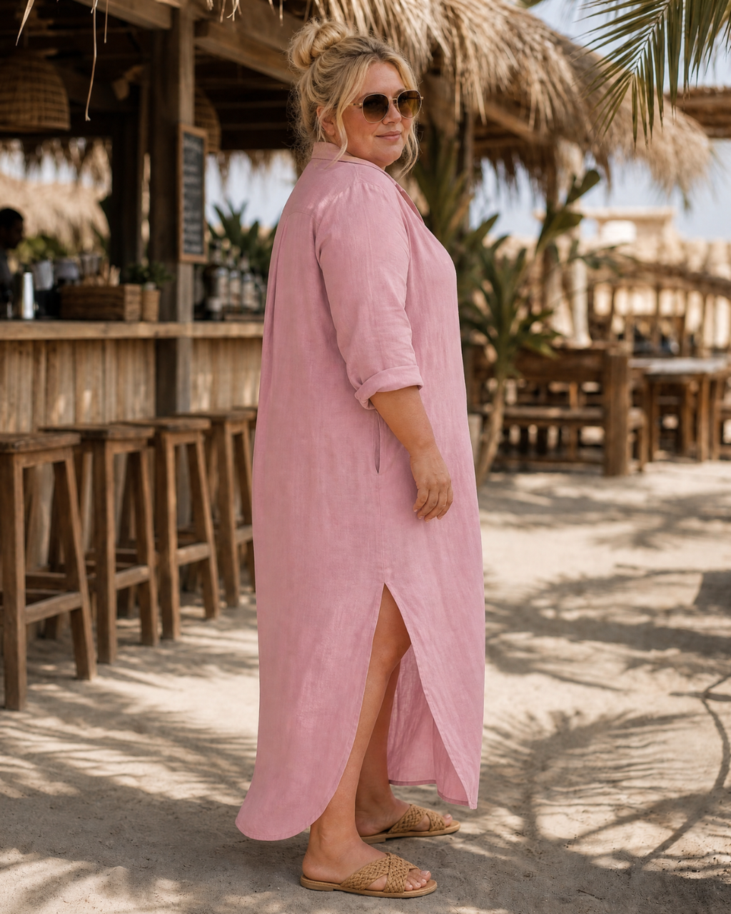 Vipro | Vestido midi con botonadura y cuello
