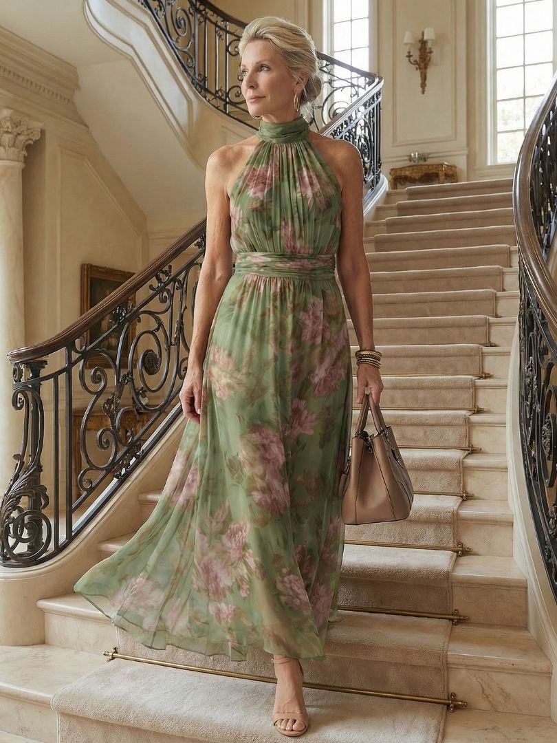 Paula | Vestido midi con halter fruncido