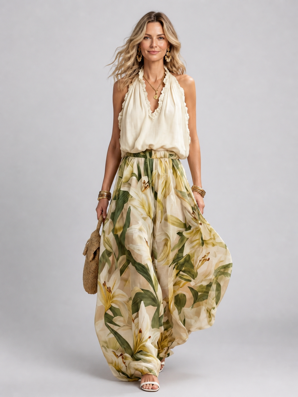 Yvonne | Conjunto de dos piezas floral