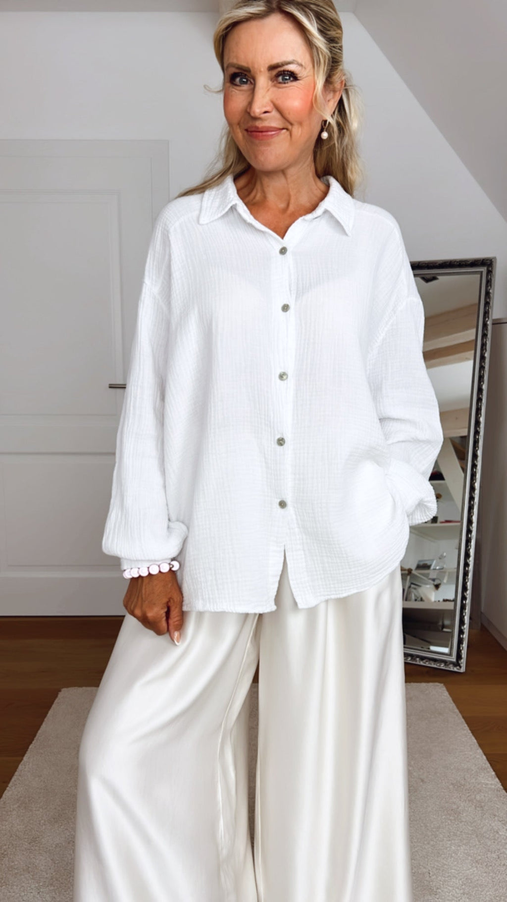 Blusa de muselina, regular, 34 colores