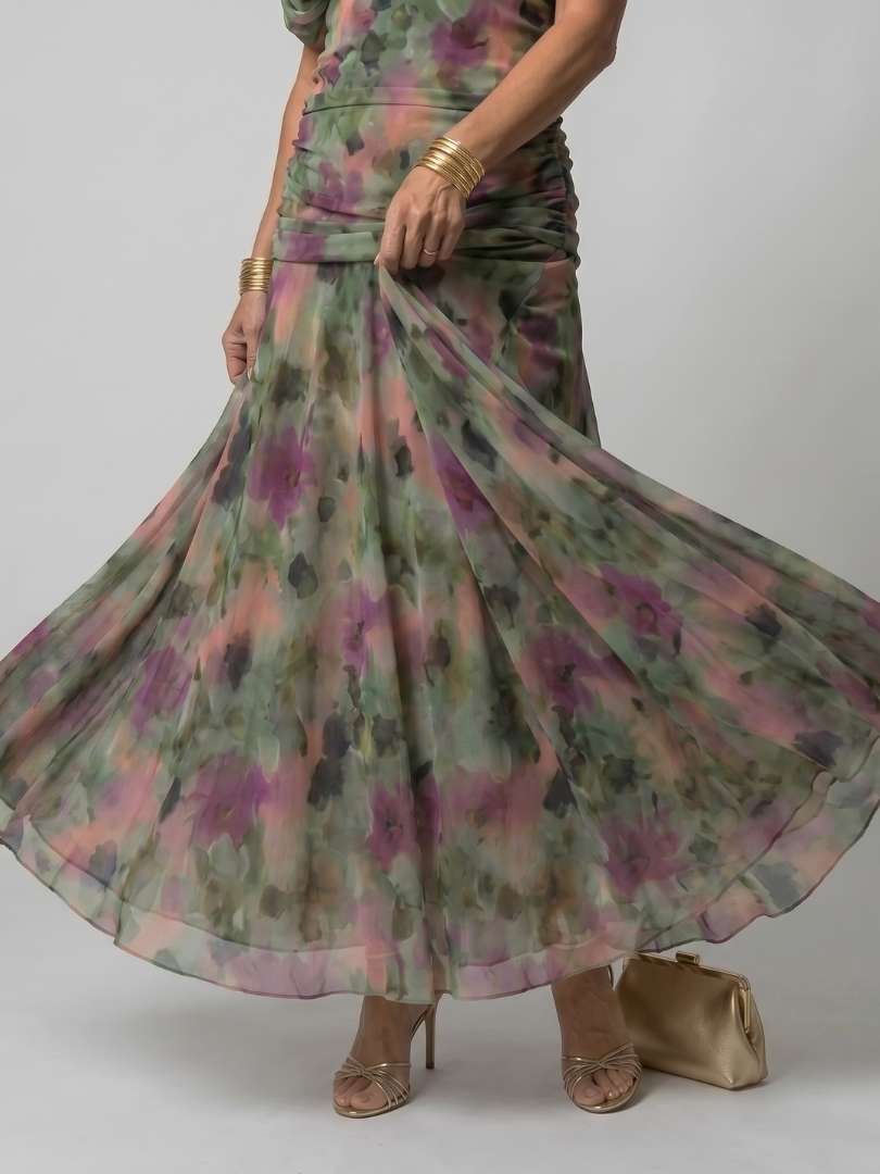 Silke | Vestido midi de hombros descubiertos