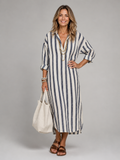 Alina | Vestido midi de rayas