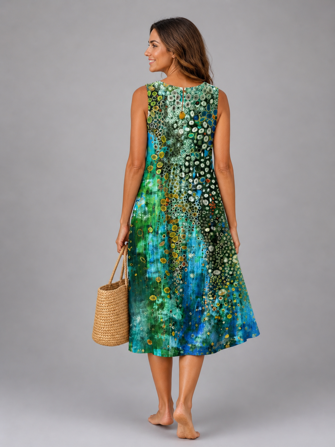 Laura | Vestido midi Ocean Mosaic