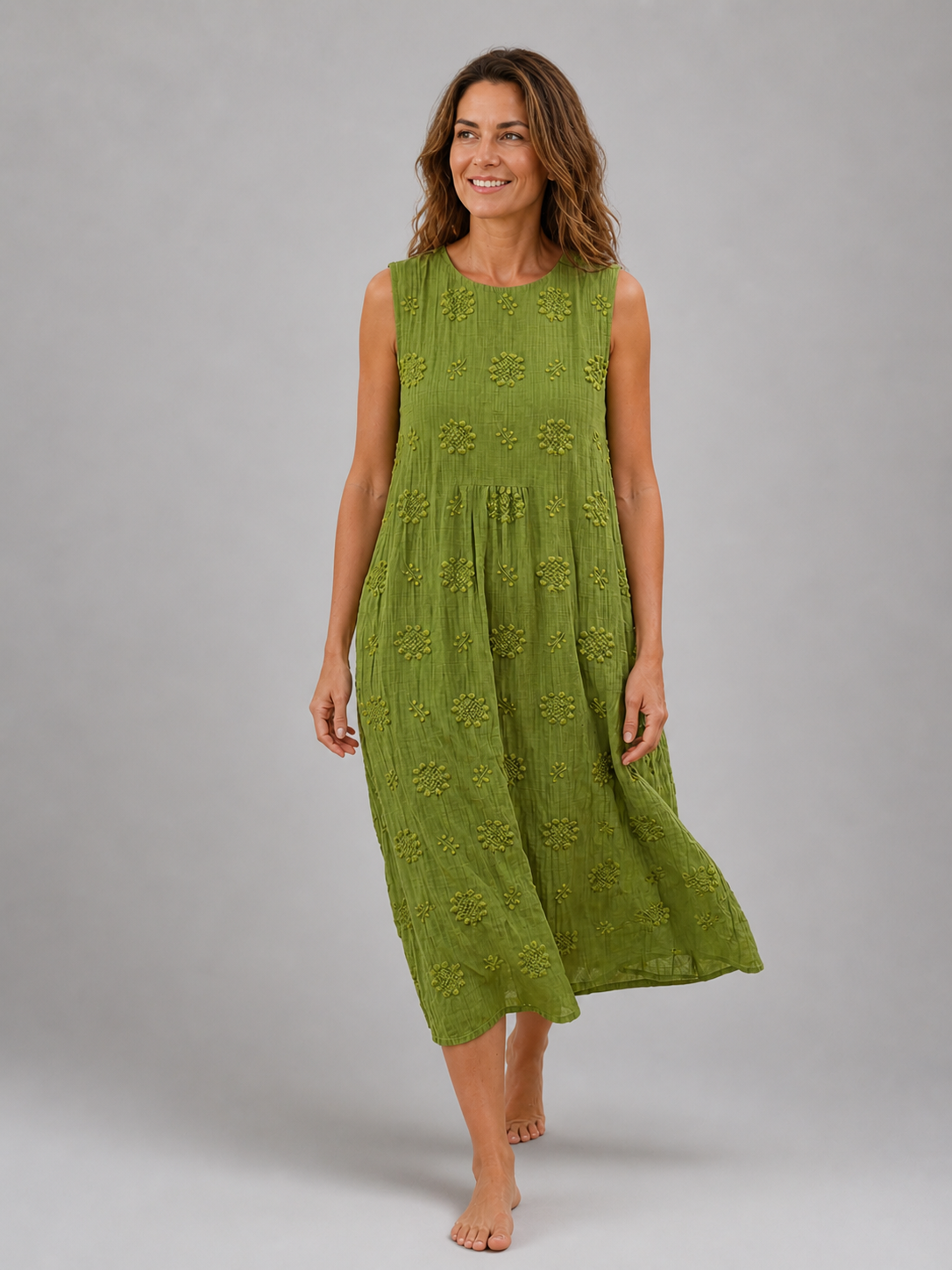 Lea | Vestido midi Garden Texture