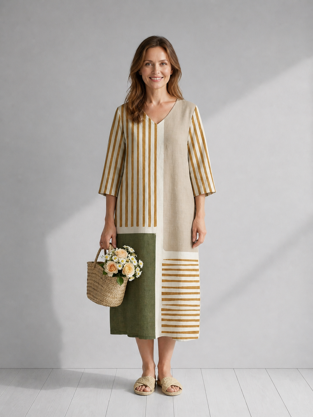 Christa | Vestido midi de rayas