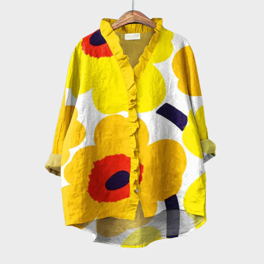 Blusa statement – corte holgado con diseño artístico