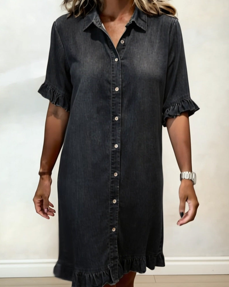 Aveline | Vestido vaquero cómodo con pliegues favorecedores