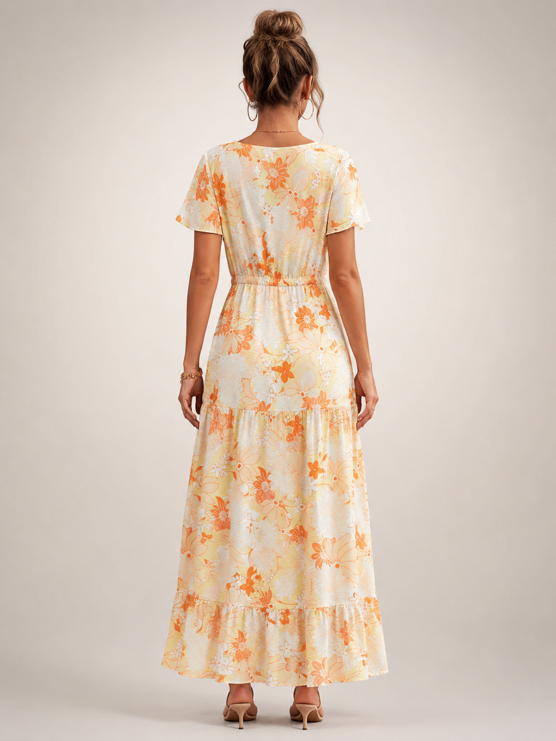 Dorothea | Vestido midi sin mangas con escote en V y volante