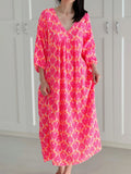 Vestido de Muselina, Clásico, Hojas de Palmera, 2 colores