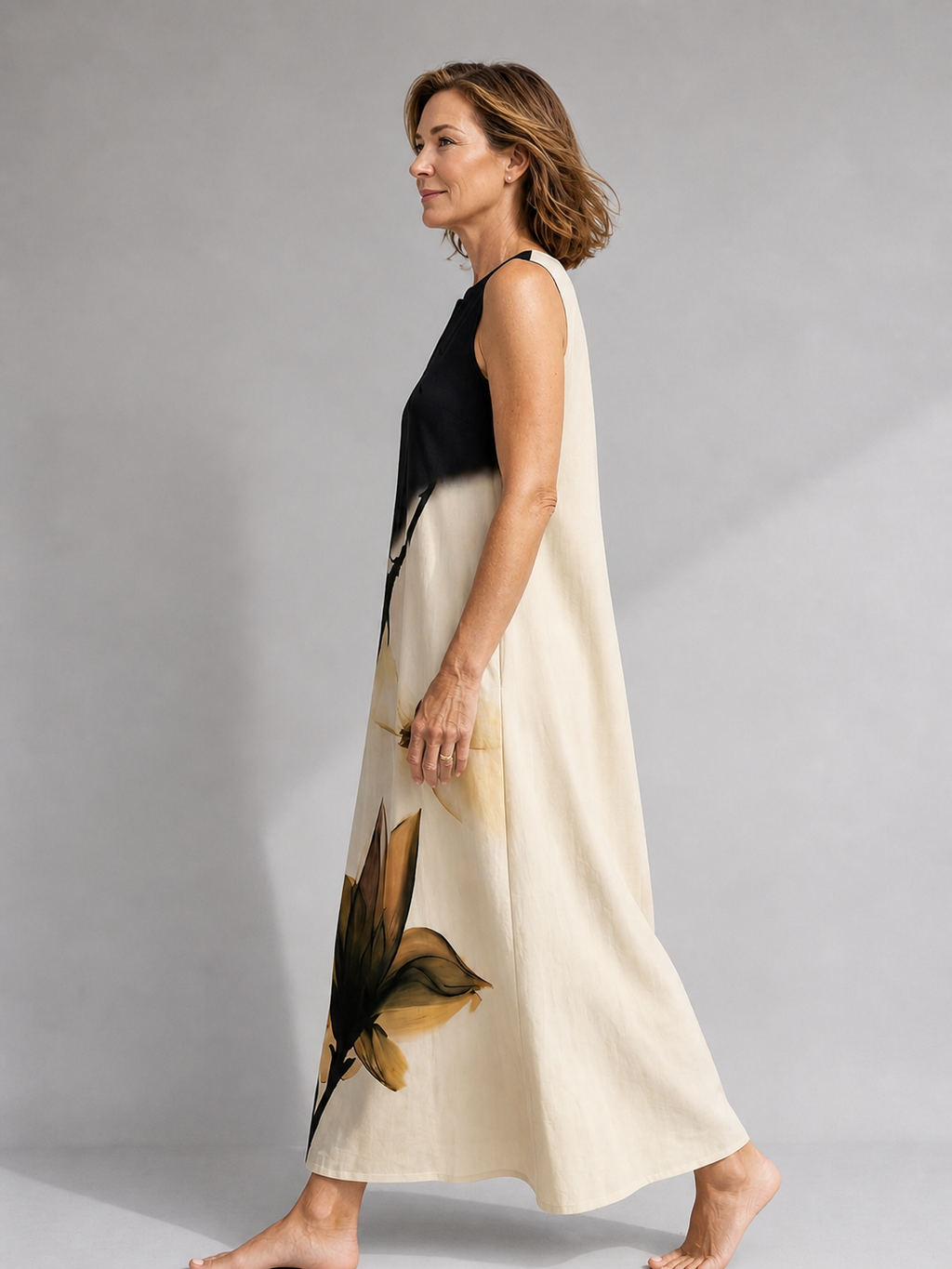 Irmgard | Vestido maxi de otoño suave