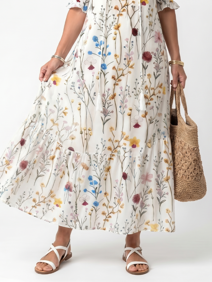 Manuela | Vestido midi con estampado botánico