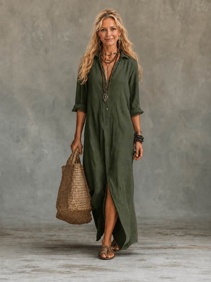 Vivienne, Vestido Maxi Camisero de Mujer de Zelira