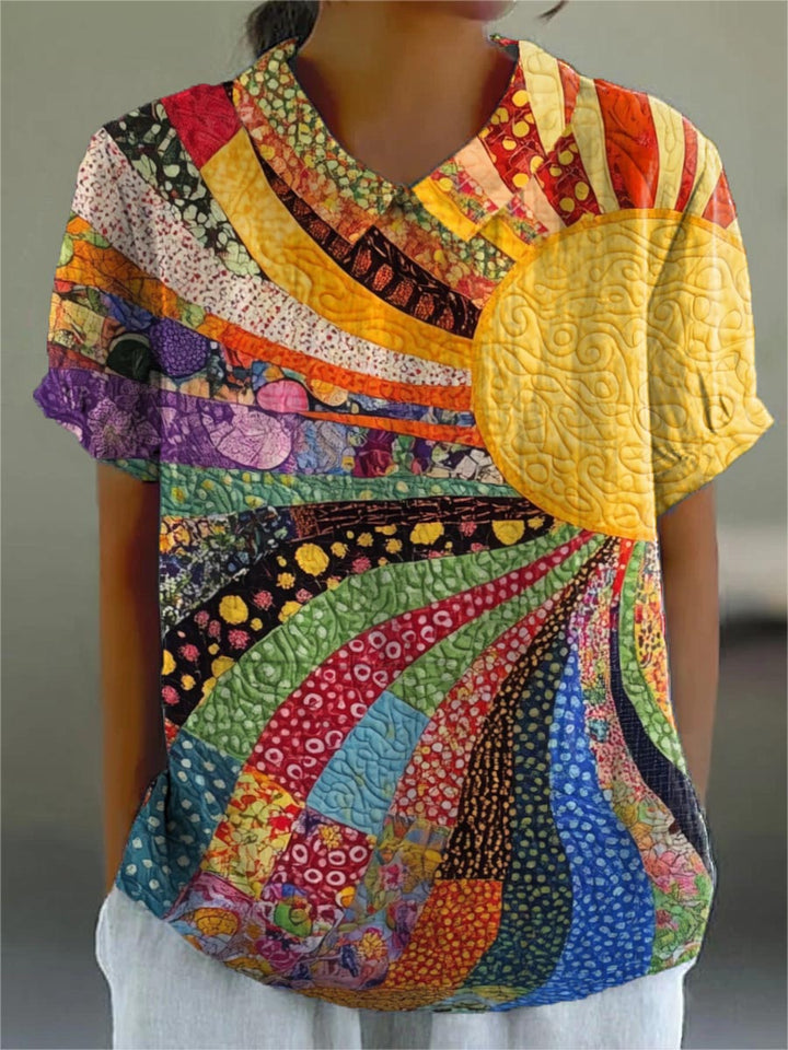 Lila, Blusa patchwork colorida de Zelira