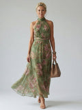 Paula | Vestido midi con halter fruncido
