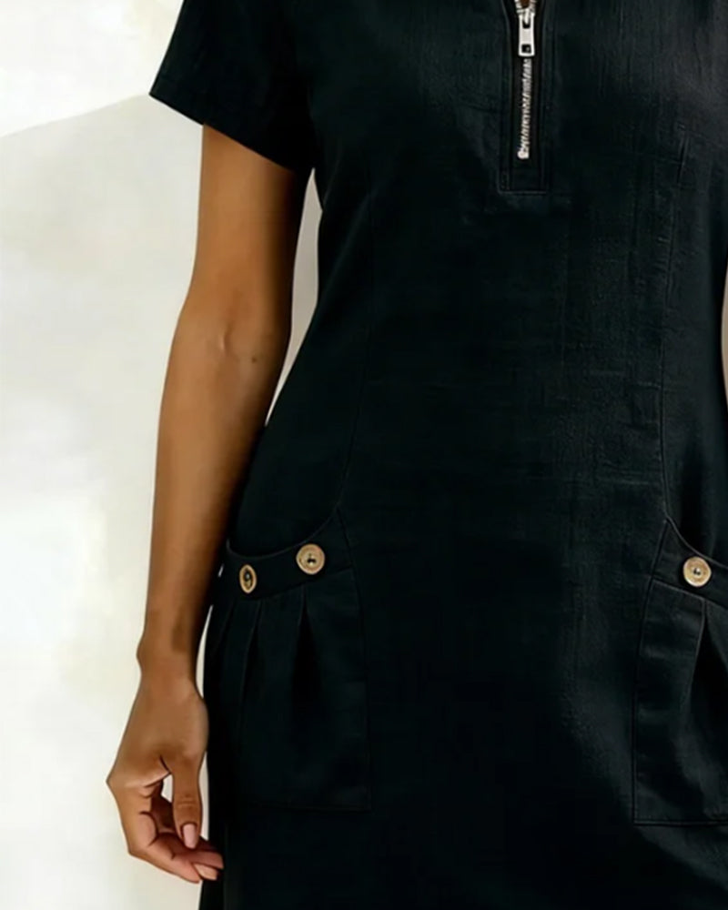 Elsera® | Vestido de algodón con cremallera