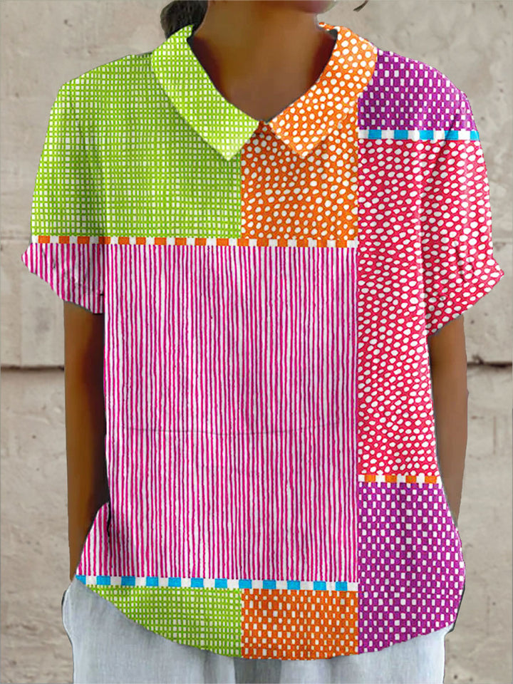 Zoe, Blusa patchwork colorida de Zelira