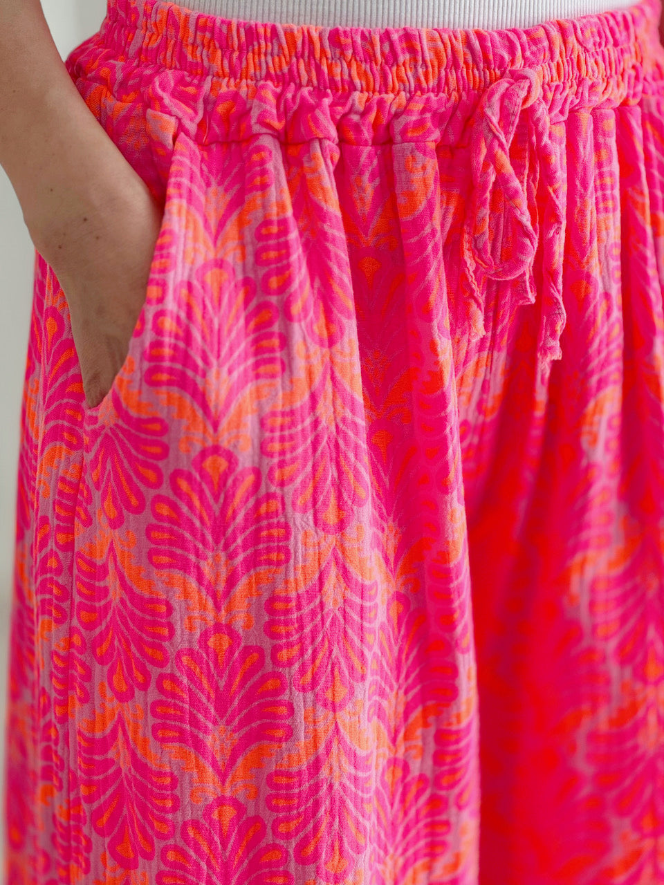 Pantalón de Muselina, Hojas de Palmera, 2 colores