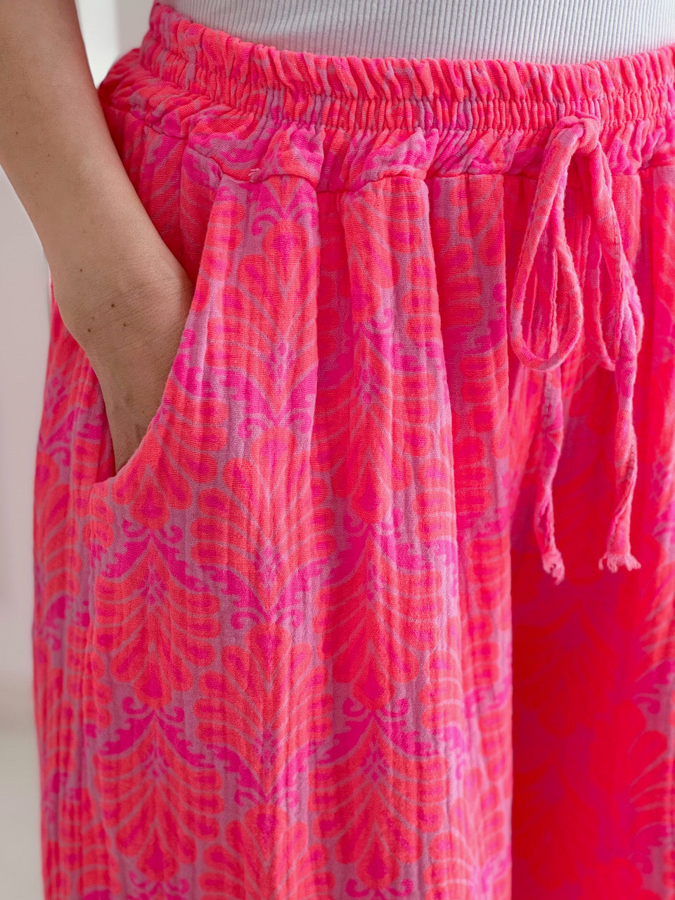 Pantalón de Muselina, Hojas de Palmera, 2 colores