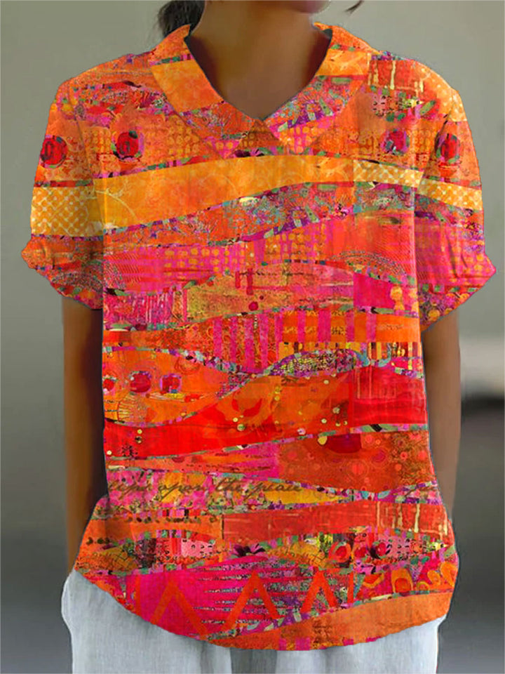 Isla, Blusa abstracta colorida de Zelira