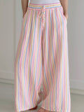 Pantalón de Muselina, Rayas Multicolor, 2 colores
