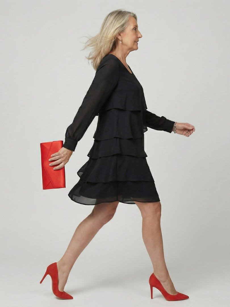 Bärbel | Vestido midi escalonado
