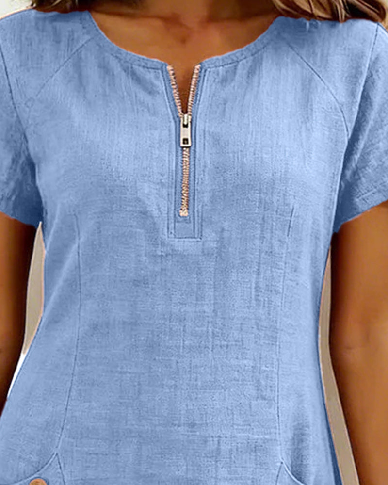 Elsera® | Vestido de algodón con cremallera