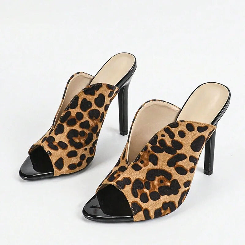 Leona | Mules con estampado de leopardo
