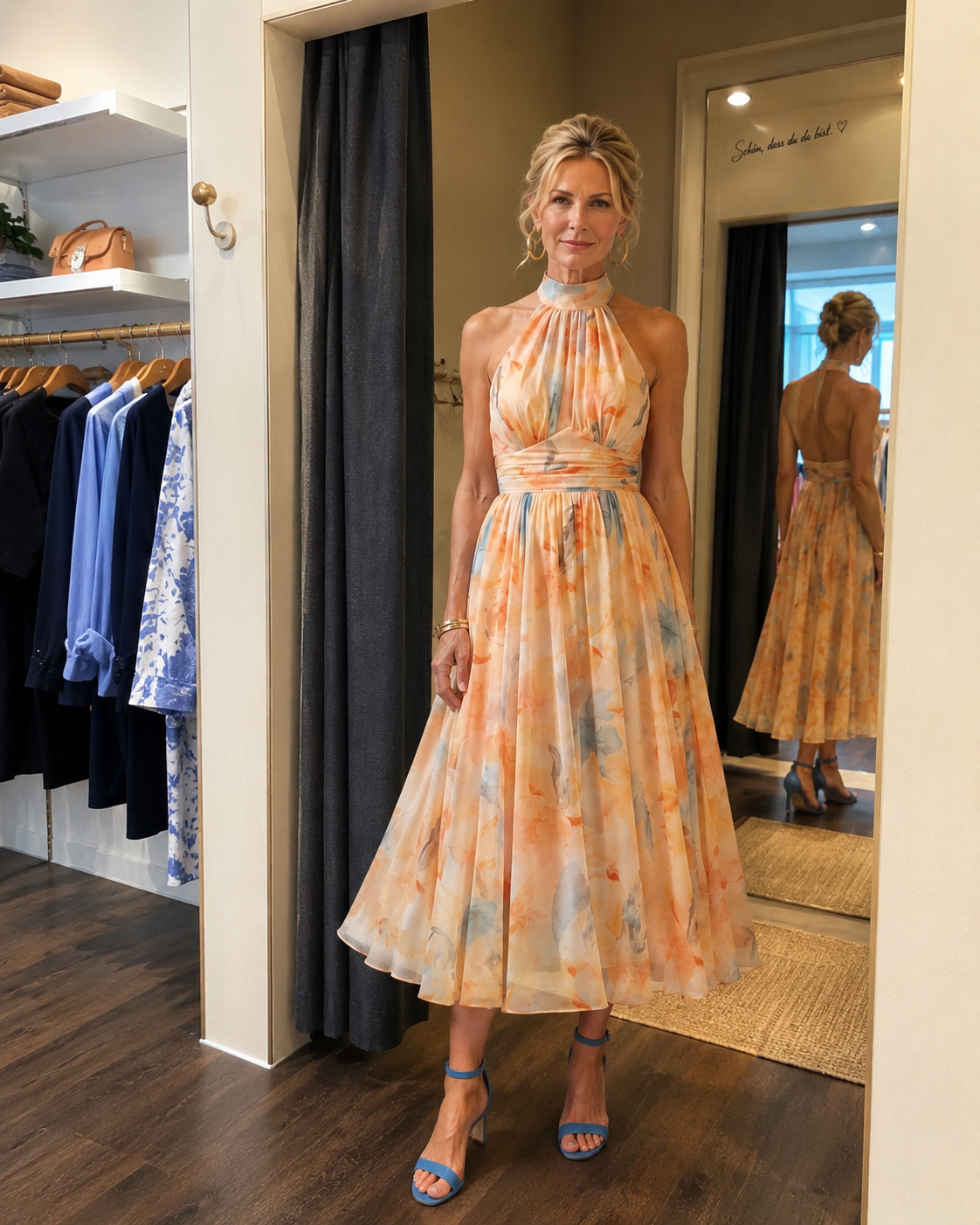Antonia | Vestido midi halter suave