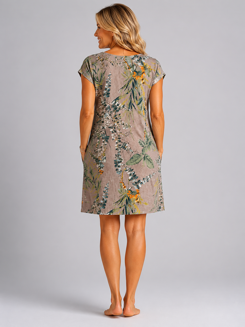 Carolin | Vestido de cuello redondo con estampado floral