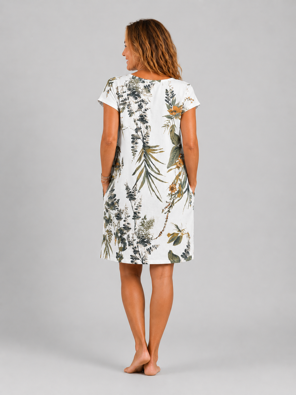 Carolin | Vestido de cuello redondo con estampado floral