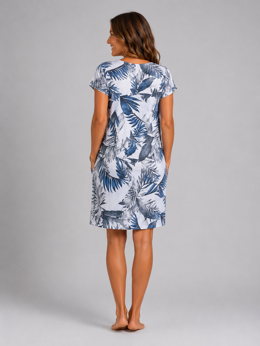 Carolin | Vestido de cuello redondo con estampado floral